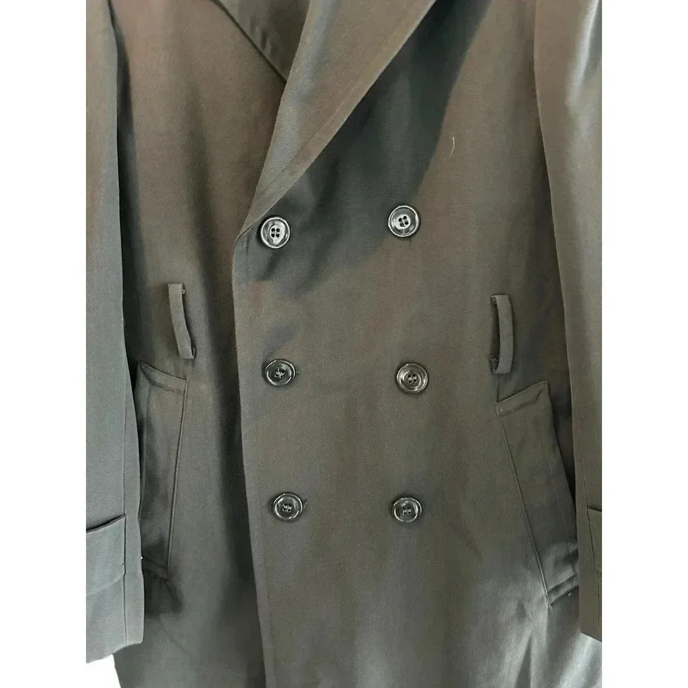 Vintage OVERCOAT MENS WOOL GABARDINE AG-44, WITH /REMOVABLE LINER Size 34L
